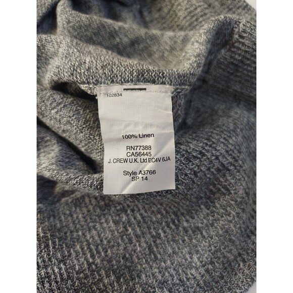 Ladies Madewell Lightweight 109% Linen Gray W/Sleeve Stripes LS Sweater Size S - Picture 4 of 9